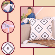 Hand Crafted Embroidered Bohemian Cushion Cover, Set of 1 (16 x16 inches/ 40x40 cm)